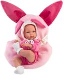 Llorens Llorens: Bimba újszülött baba rózsaszín nyuszis hordozóval 35cm (63506L) - innotechshop
