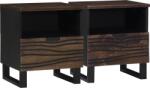 vidaXL Éjjeli Szekrény 2 db 40x33x46 cm Tömör Fa Diófa (4018015)