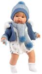 Llorens Llorens: Sasha 38cm-es síró baba cumival kék kabátban bojtos sállal (38573) - innotechshop