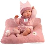 Llorens Llorens: Nica újszülött lány baba rózsaszín ruhában párnával 38cm (73818) - innotechshop