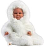Llorens Llorens: Luka 45cm-es mosolygós baba cumival fehér bársony bundában (74505L) - innotechshop