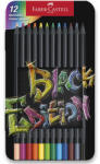 Faber-Castell Creioane colorate FABER-CASTELL Black Edition, 12 culori (0086-1164130) Carte de colorat