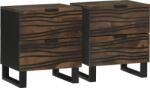 vidaXL Éjjeli Szekrények 2 db 40x33, 5x46 cm Tömör Fa Mangó (4018007)