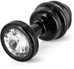Diogol Anni - bordázott butt plug - fekete - (3 cm) - vagyaim