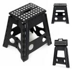 ModernHome Összecsukható 1 lépcsős műanyag fellépő 39 cm, 120 kg teherbírás (PJJFS004-C BLACK)