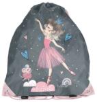 PASO zsinóros tornazsák lányoknak, balerinás, rózsaszín - szürke