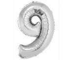 Godan Ezüst 9-es Silver szám fólia lufi 76 cm MLG145199 (MLG145199)