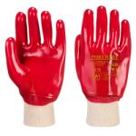 Portwest A400 PVC csuklóig mártott védőkesztyű (piros, 9/L) (A400RERL)