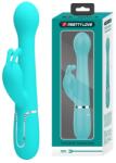 Pretty Love Vibrator Rabbit 3 in 1 cu Thrusting, Rotatie, 7 Vibratii si Burst Climax, Silicon, USB, 22.6 cm Vibrator
