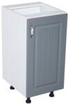 Spectral Mobila Corp inferior cu 1 usa Zebra, Alb/MDF GRI, fara blat, 40 x 82 x 50 cm