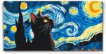  Festés számok szerint - Vincent Van Gogh - Csillagos éj és a macska Méret: 40x80cm, Keretezés: Keret nélkül (csak a vászon)