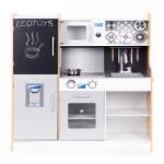 ECOTOYS Bucatarie din lemn pentru copii cu accesorii, 90.3 x 31 x 90 cm, Ecotoys (EDITL053001) Bucatarie copii