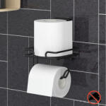 Aberto Design Tartós fém vécépapír tartó, fekete, 12, 5 x 14, 5 x 17 cm | 100% fém, Vastagság: 2, 5-5 mm | Stílusos és funkcionális fürdőszobai kiegészítő (85520-738WRT1103)