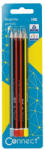 Connect Grafitceruza HB, háromszögletű, Connect 4 db/bliszter (32759) - printsisters