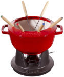 Staub öntöttvas kerek Fondue szett meggypiros 18 cm, 1, 6 Liter (14001806)