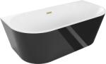 Mexen Oval 160x80 cm negru/alb/periat auriu (52671608075-55)
