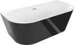Mexen Oval 140x75 cm negru/alb/nichel (52671407575-97)