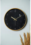Wallity Elegáns dekoratív falióra, 30 cm átmérő, 100% üveg és műanyag, 1, 8 mm vastag üveg, modern design otthoni és irodai dekorációhoz, stílusos óra (88550-902LMN1255)