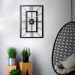 Wallity Elegáns fekete dekoratív fém falióra, 49 x 34, 5 cm | 100% fém (2 mm) | Csendes mechanizmus, egyszerű fali rögzítés | Stílusos kiegészítő bármilyen helyhez (88817-805BSG1113)