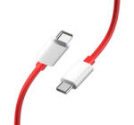 OnePlus WARP adatkábel (Type-C - Type-C, gyorstöltő, 150cm, törésgátló) PIROS 'Gigapack csomagolás' (5481100048) (5481100048)