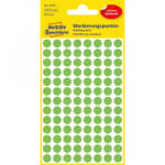 AVERY Etikett címke, o8mm, jelölésre, neon 104 címke/ív, 4 ív/doboz, zöld (3179) (3179)