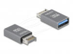 Delock Adapter USB 10 Gbps E-típusú A apa - USB A-típusú anya fém (67230) (67230) - aqua