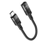 hoco. adapter kábel (lightning aljzat - Type-C, 10cm) FEKETE (U107)