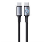 USAMS HUAN adatkábel (Type-C - Type-C, 60W, PD gyorstöltő, 120cm) SÖTÉTSZÜRKE (SJ752USB01)