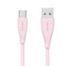 USAMS GREEN SERIES adatkábel (USB - Type-C, 18W, 3A, gyorstöltő, 100cm) RÓZSASZÍN (SJ714USB04) - aqua
