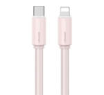 USAMS YU adatkábel (Type-C - lightning, 30W, gyorstöltő, 100cm) RÓZSASZÍN (SJ735USB04)