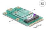 Delock Mini PCIe apa - M. 2 kulcs E csatlakoztató adapter (64338) (64338) - aqua