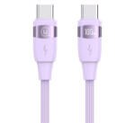 USAMS U85 adatkábel (Type-C - Type-C, 100W, PD gyorstöltő, 120cm, cipőfűző) LILA (SJ632USB03) (SJ632USB03)