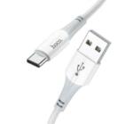 hoco. X70 adatkábel (USB - Type-C, 3A, 100cm, törésgátló, cipőfűző) FEHÉR (X70_USB_LIGHTNING_W TYPE-C)