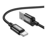 hoco. X89 adatkábel (USB - Type-C, 3A, gyorstöltő, 100cm, cipőfűző) FEKETE (X89_USB_C_B)