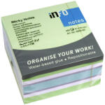 Info Notes Bloc notite adezive Info Notes, 75 x 75 mm, 450 file, Verde pal-Alb-Violet-Albastru (IN565462)