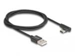 Delock USB-A - USB-C töltőkábel ívelt, 1m, fekete (80030)