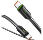 USAMS YU adatkábel (Type-C - Type-C, 60W, gyorstöltő, 100cm) FEKETE (SJ734USB01) (SJ734USB01) - aqua