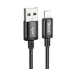 hoco. X89 adatkábel (USB - lightning, 2.4A, gyorstöltő, 200cm, cipőfűző) FEKETE Apple IPAD / iPhone 6 Plus 5.5 / iPhone SE (2016)