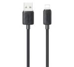 USAMS KY adatkábel (USB - lightning, 2.4A, gyorstöltő, 100cm) FEKETE Apple IPAD (3rd Generation) / iPhone 5C / iPhone 7 Plus 5.5 (SJ689USB01) (SJ689USB01)