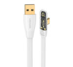 USAMS ICEFLAKE adatkábel (USB - Type-C, 6A, 66W, PD gyorstöltő, 120cm, 90 fokos) FEHÉR (SJ585USB02) - aqua