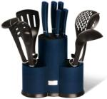 Berlinger Haus Aquamarine Metallic Line Kés- és konyhai eszköz készlet állványban, 12 db (BH-6249)