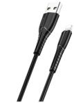 USAMS u35 adatkábel, usb - lightning, 2a, gyorstöltő, 100cm, törésgátló, fekete, kompatibilis: Apple iPhone 14 Pro / iPhone 14 Plus / iPhone 14 (SJ364USB01)