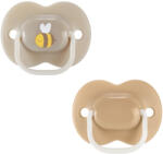 Tommee Tippee Ортодонтични залъгалки Tommee Tippee - AnyTime, Кафява и Бежова с декор Пчела, с кутия за стерилизиране, 18-36 m, 2 броя (TT.0283)