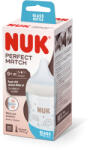 Nuk Стъклено шише със силиконов биберон Nuk - Perfect Match, 0+ m, размер S, Дъга (10747136)