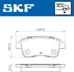 SKF Set placute frana spate SKF VKBP90058