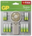 GP alkáli elem SUPER AA 12 db+AAA 12 db ajándék kézi ventilátorral B0161M (B0161M)