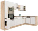 Leziter Yorki 310 sarok konyhabútor sonoma tölgy korpusz, selyemfényű fehér fronttal (LS310STFH) - arkibau