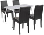 Leziter Megan 4+1 étkező garnitúra fehér-fekete (LEAB140-WH_LKE-BL_4) - arkibau
