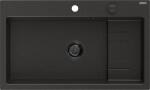 Mexen Omar chiuvetă din granit, 1 compartiment 800 x 480 mm, negru/auriu metalizat, sifon negru - 6520801005-75-B (6520801005-75-B) Chiuveta