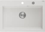 Mexen Elix chiuvetă granitică cu 1 compartiment 700 x 500 mm, albă, sifon crom - 6526701005-20 (6526701005-20) Chiuveta